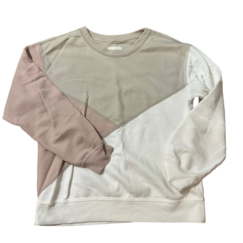 Abercrombie & Fitch Womens Colorblock Neutral Long Sleeve Sweatshirt Size Small